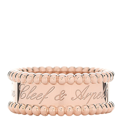 Van Cleef & Arpels 18K Rose Gold Perlee Signature Ring 49 4.75 1 of 6