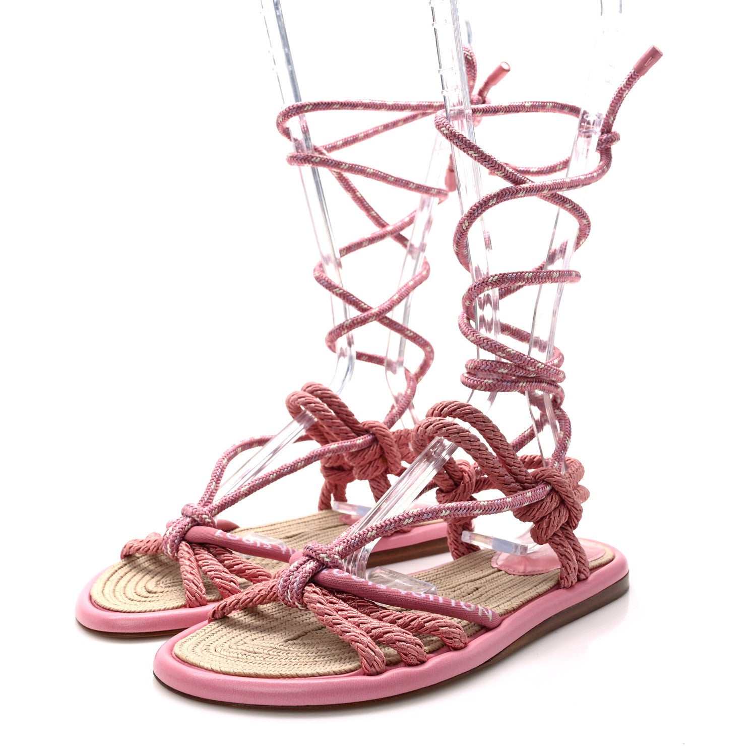 Louis Vuitton Fabric Maia Rope Flat Sandal 38 Rose Clair 3 of 7