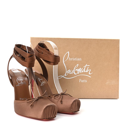 Christian Louboutin Crepe Satin Cassia Lace Up 100 Pumps 37.5 Nude 5 9 of 9