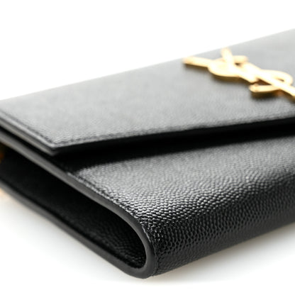 Saint Laurent Grain de Poudre Uptown Chain Wallet Black 10 of 11