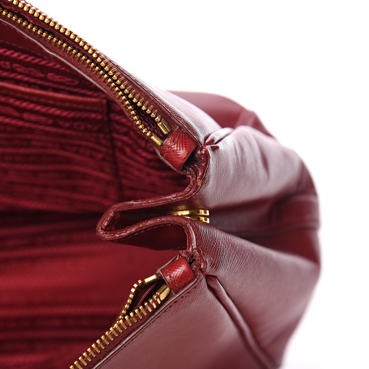 Prada Saffiano Large Galleria Double Zip Tote Fuoco 7 of 13