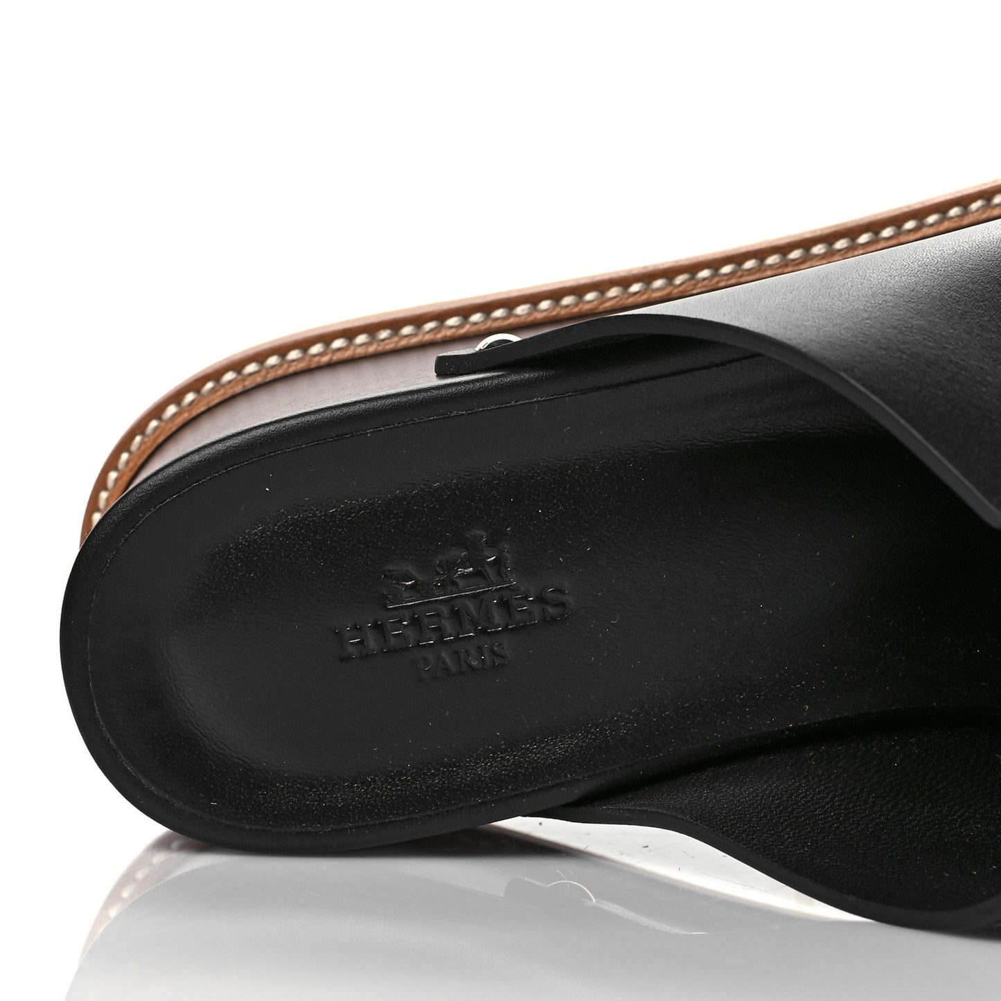 Calfskin Ellipse Sandals 37 Black
