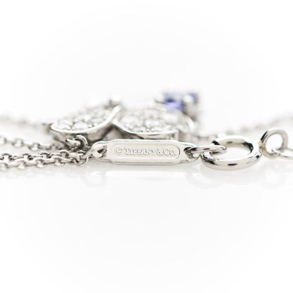 Tiffany Platinum Diamond Tanzanite Paper Flowers Pendant Necklace 7 of 8