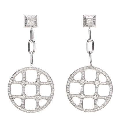 Cartier 18K White Gold Diamond Pasha Drop Earrings 1 of 5