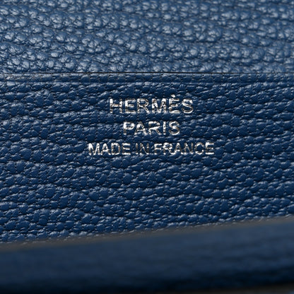 Hermes Chevre Mysore Bearn Gusset Wallet Bleu Agate 5 of 9