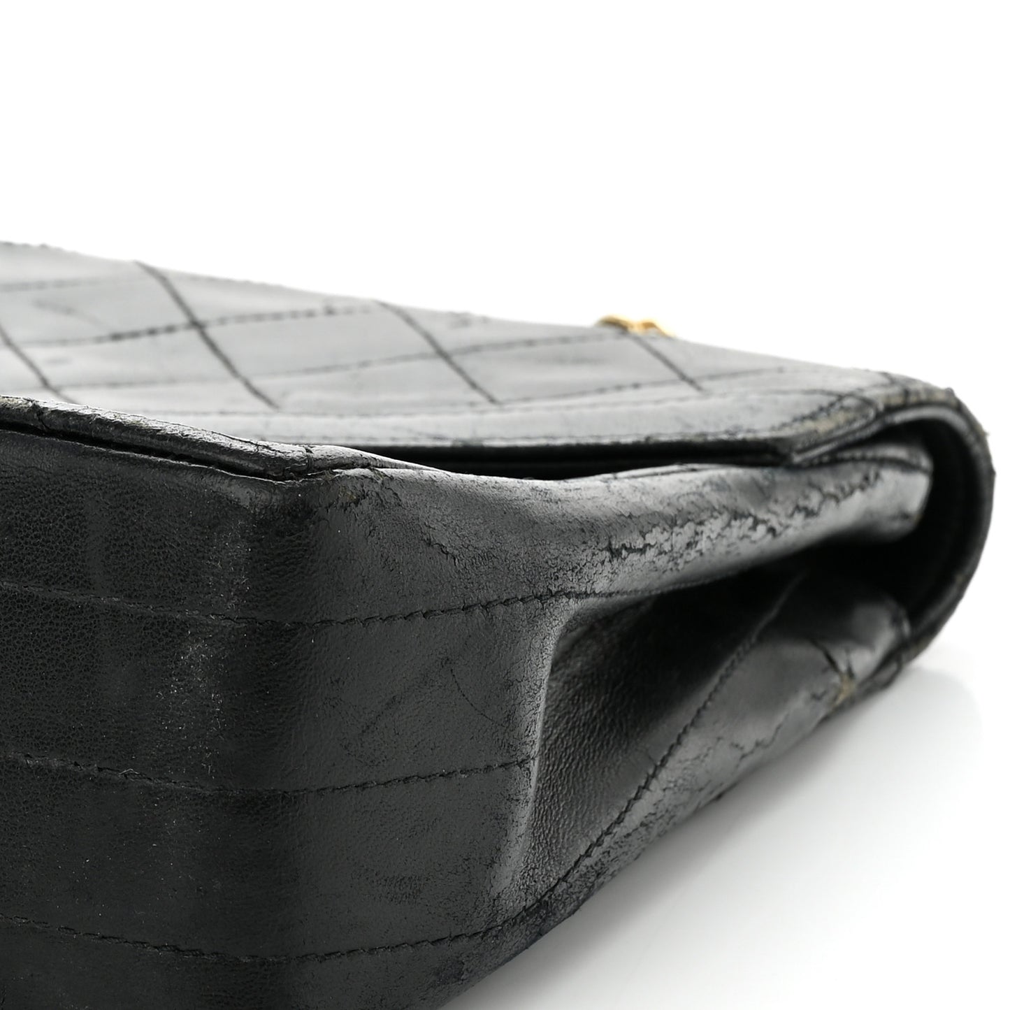 Lambskin Quilted Medium Single Flap Black