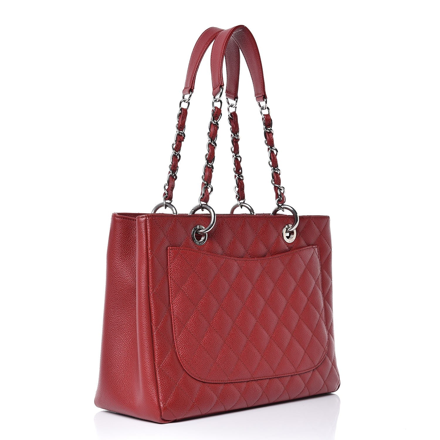 Chanel Caviar Quilted Grand Shopping Tote GST Red 3 of 11