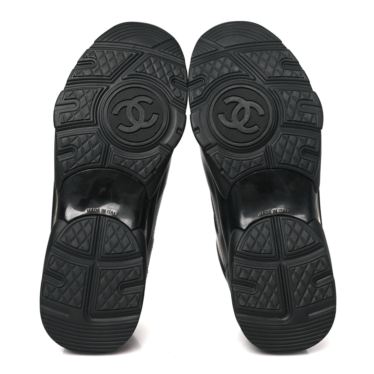 Lambskin Fabric CC Uniform Sneakers 38 Black