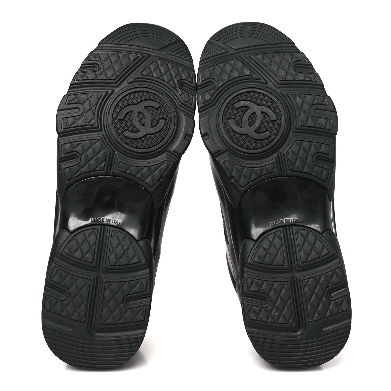 Chanel Lambskin Fabric CC Uniform Sneakers 38 Black 6 of 9