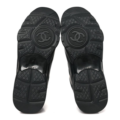 Chanel Lambskin Fabric CC Uniform Sneakers 38 Black 6 of 9