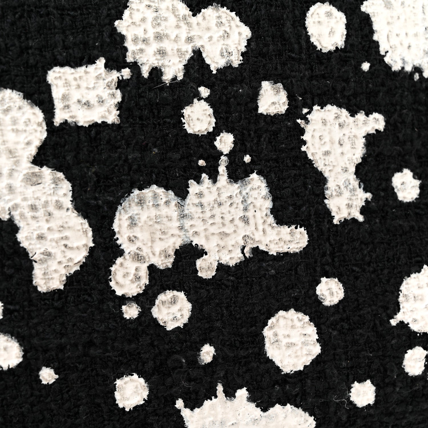 Chanel Tweed Paint Splatter Print Flap Black White 13 of 13