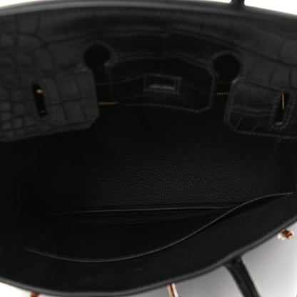 Hermes Togo Matte Alligator Birkin Touch 25 Black 5 of 10
