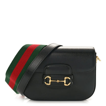 Gucci Azalea Calfskin Web Mini Horsebit 1955 Shoulder Bag Black 1 of 9