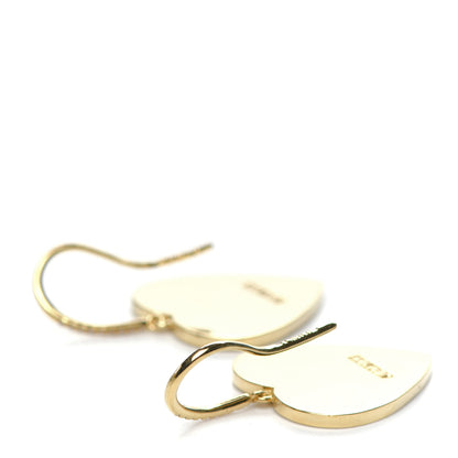 Jennifer Meyer 18K Yellow Gold Diamond Turquoise Inlay Heart Earrings 3 of 6