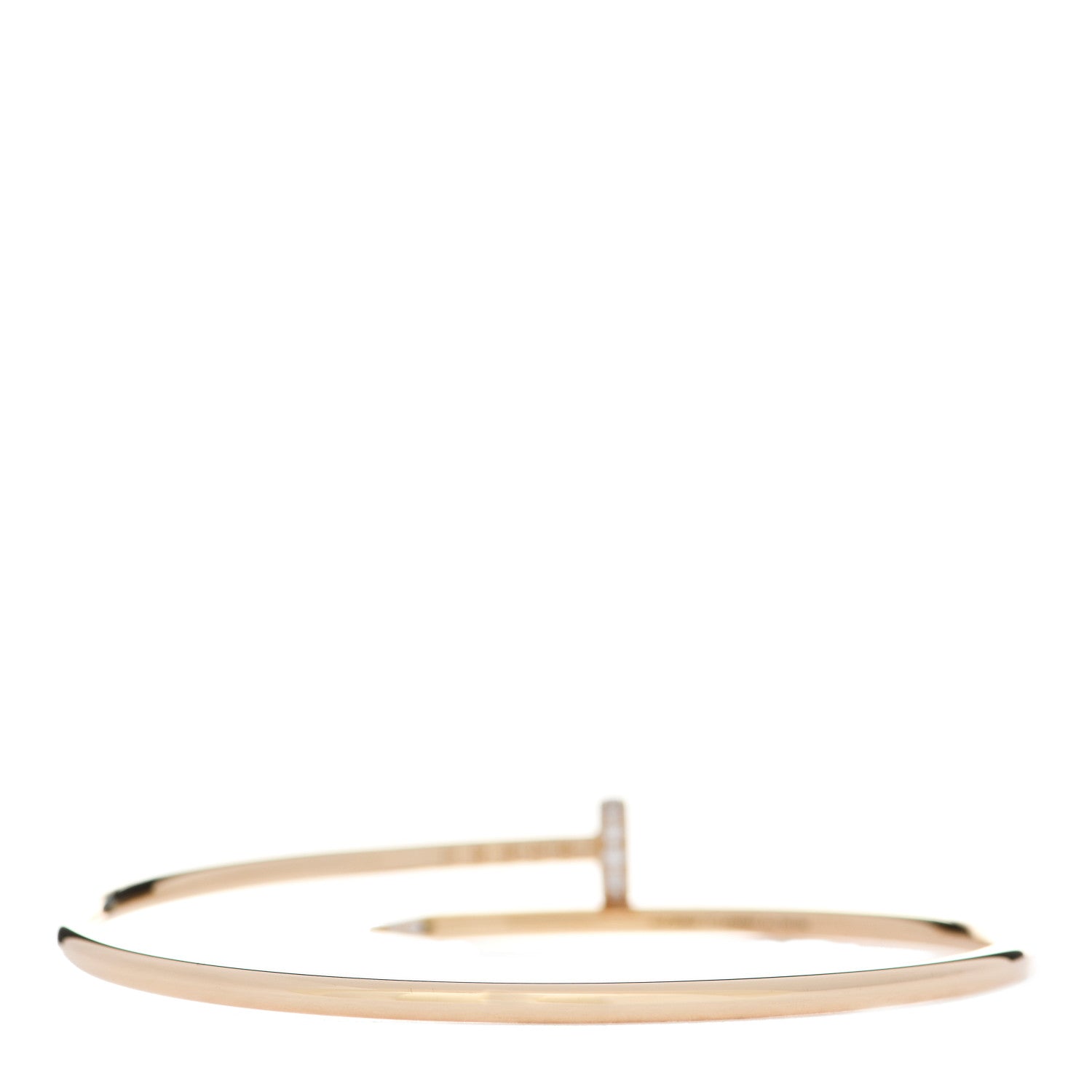 Cartier 18K Yellow Gold Diamond Small Juste Un Clou Bracelet 17 2 of 3