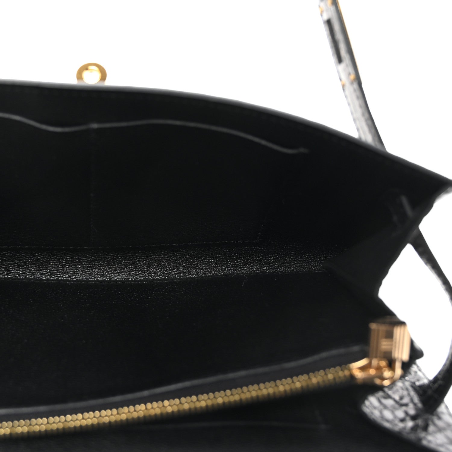 Hermes Shiny Alligator Kelly Wallet To Go Black 4 of 9