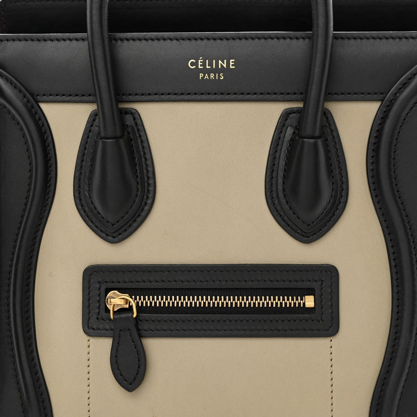Smooth Calfskin Nubuck Nano Tri-Color Luggage Beige