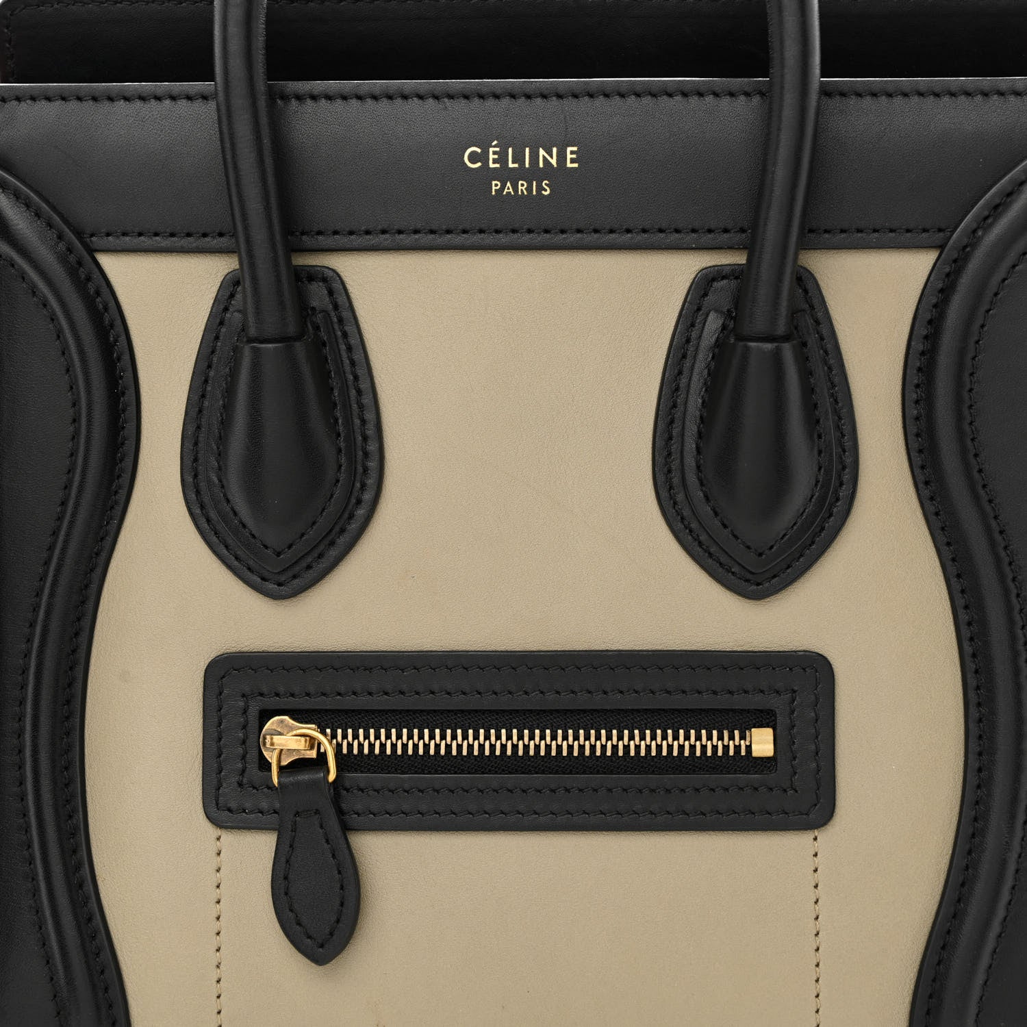 Celine Smooth Calfskin Nubuck Nano Tri-Color Luggage Beige 8 of 11