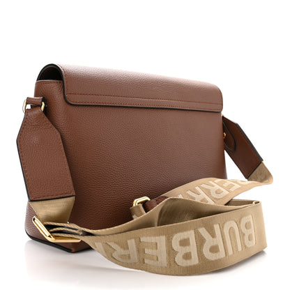 Burberry Calfskin Vintage Check Note Crossbody Bag Tan 3 of 9