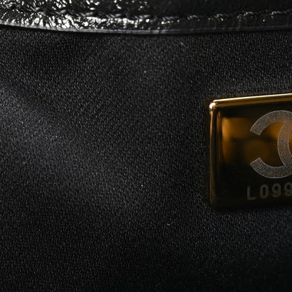 Chanel Shiny Crumpled Calfskin Quilted Small Chanel 25 Handbag Black 7 of 11