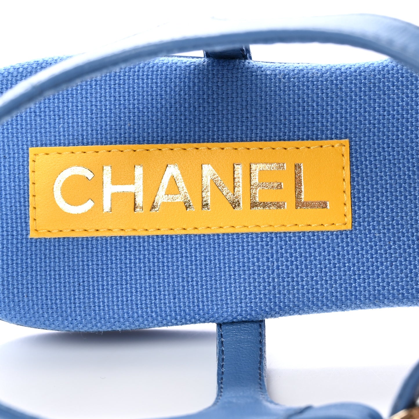 Lambskin CC Logo Thong Sandals 37 Blue