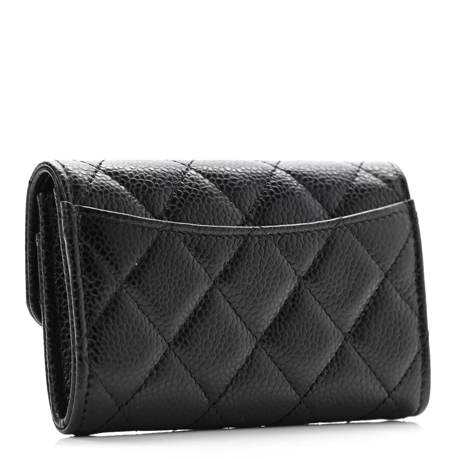 Chanel Caviar Quilted Flap Card Holder Wallet Black 3 of 8
