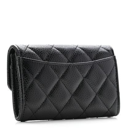 Chanel Caviar Quilted Flap Card Holder Wallet Black 3 of 8