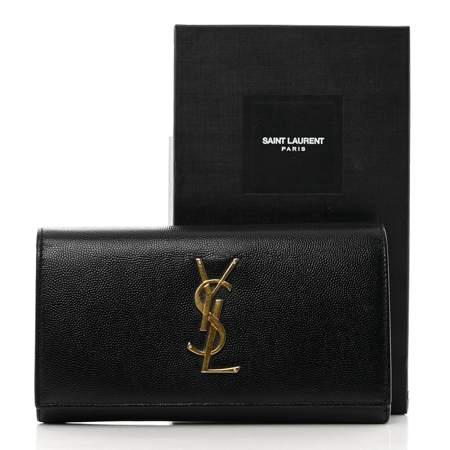 Saint Laurent Grain De Poudre Classic Monogram Cassandre Wallet Black 11 of 11
