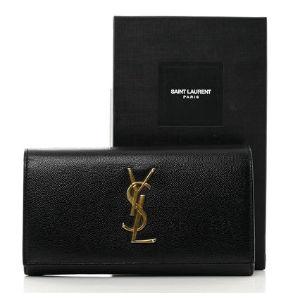 Saint Laurent Grain De Poudre Classic Monogram Cassandre Wallet Black 11 of 11