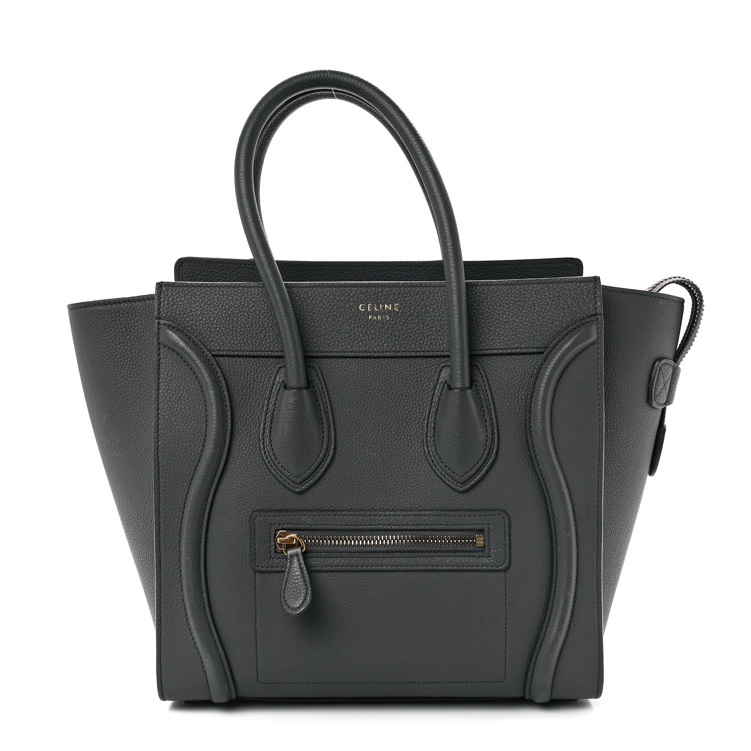 Celine Baby Drummed Calfskin Micro Luggage Kohl 1 of 12