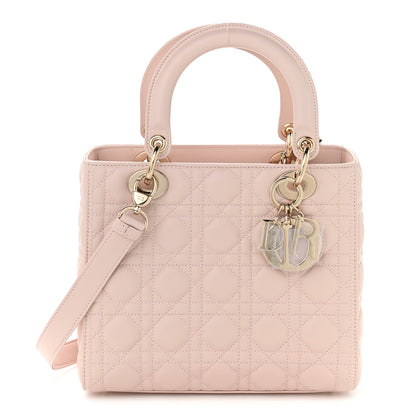 Christian Dior Lambskin Cannage Medium Lady Dior Rose Poudre 1 of 9
