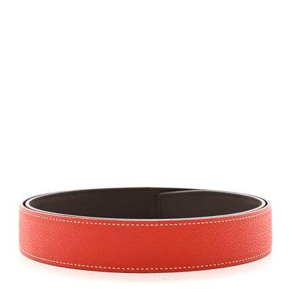 Hermes Box Togo 32mm Belt Strap 90 Rouge Casaque Chocolate 3 of 9
