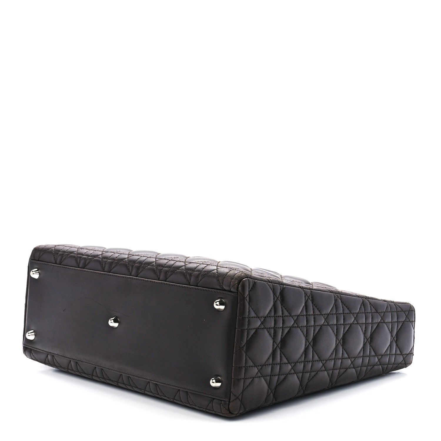 Christian Dior Lambskin Cannage Large Lady Dior Dark Brown 9 of 11