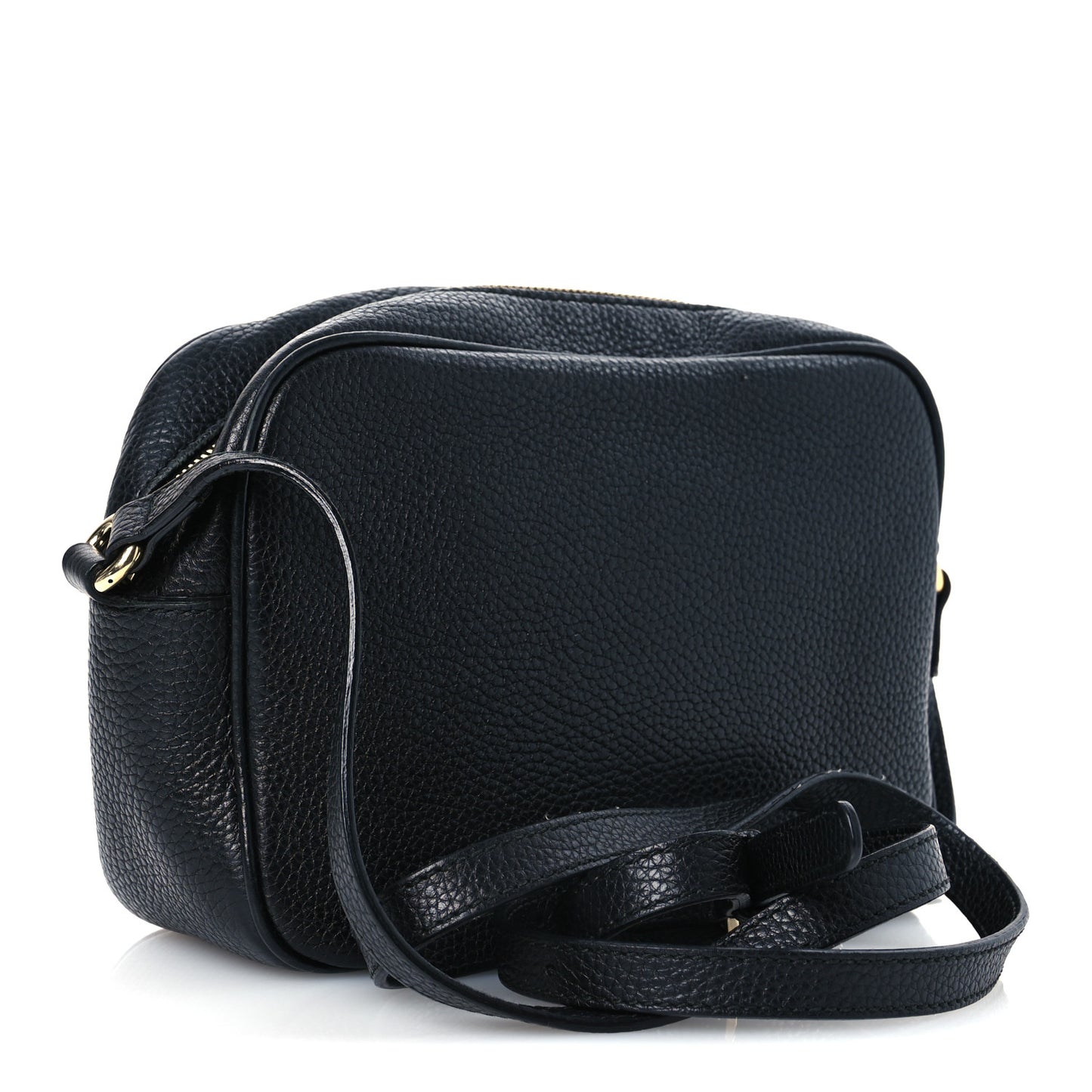 Pebbled Calfskin Small Soho Disco Bag Black