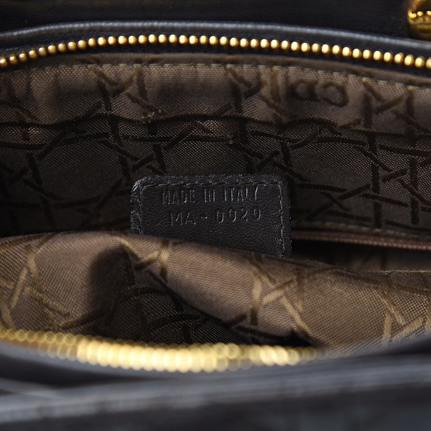 Lambskin Cannage Large Lady Dior Dark Brown
