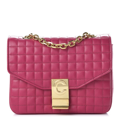 Celine Calfskin Quilted Medium C Bag Pink 1 of 9