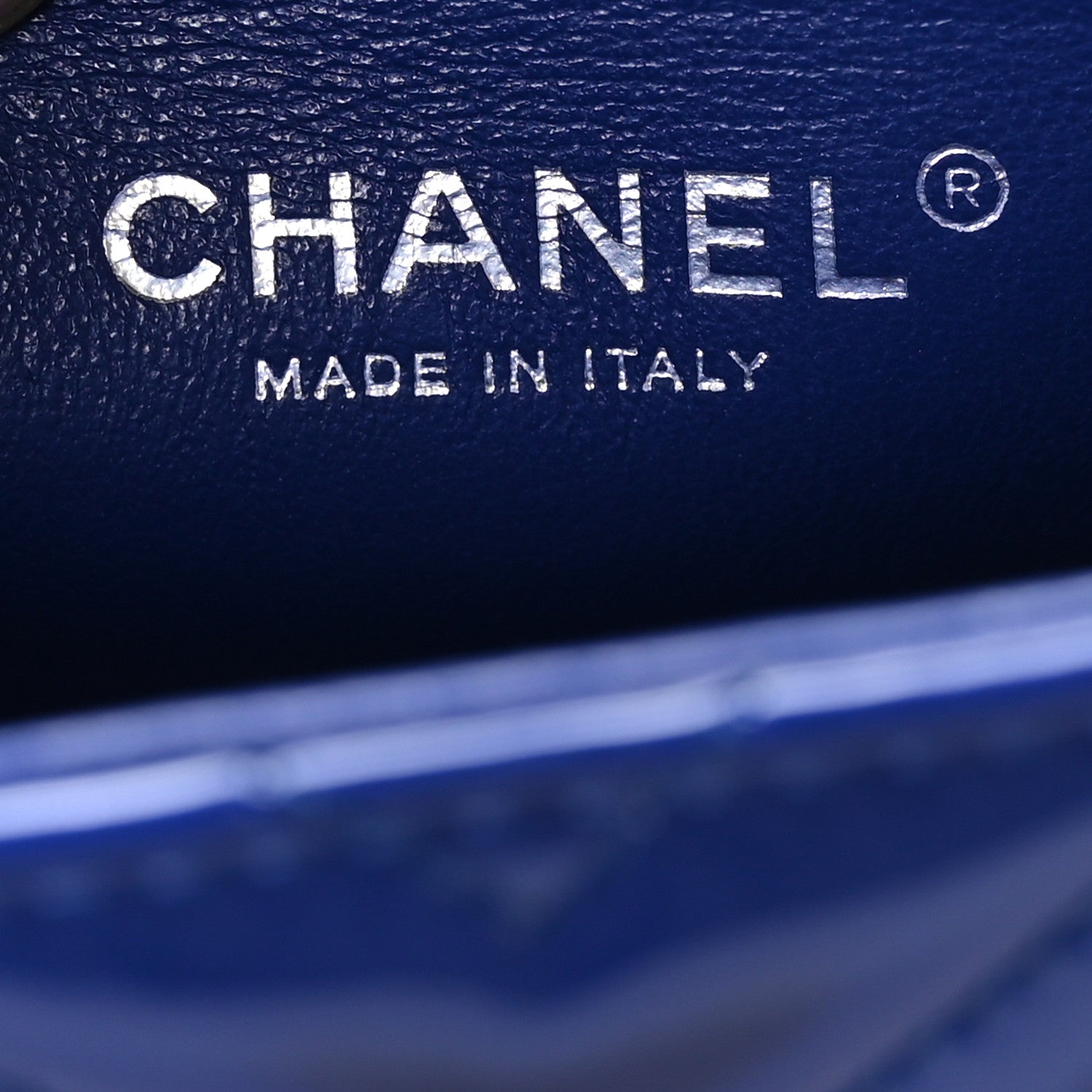 Chanel Patent Calfskin Chevron Quilted Mini Rectangular Flap Blue 5 of 10