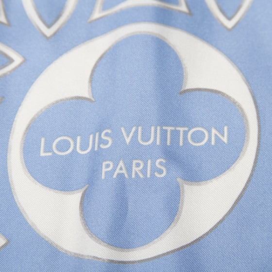 Louis Vuitton Silk Champs Elysees Scarf Blue 3 of 7
