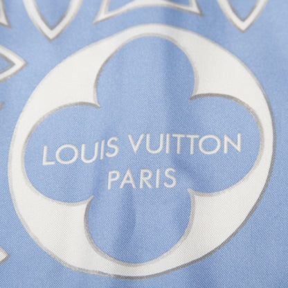 Louis Vuitton Silk Champs Elysees Scarf Blue 3 of 7