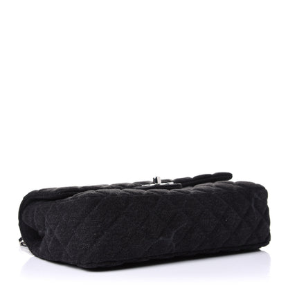 Chanel Denim Quilted CC Print Medium Single Flap Black 4 of 9