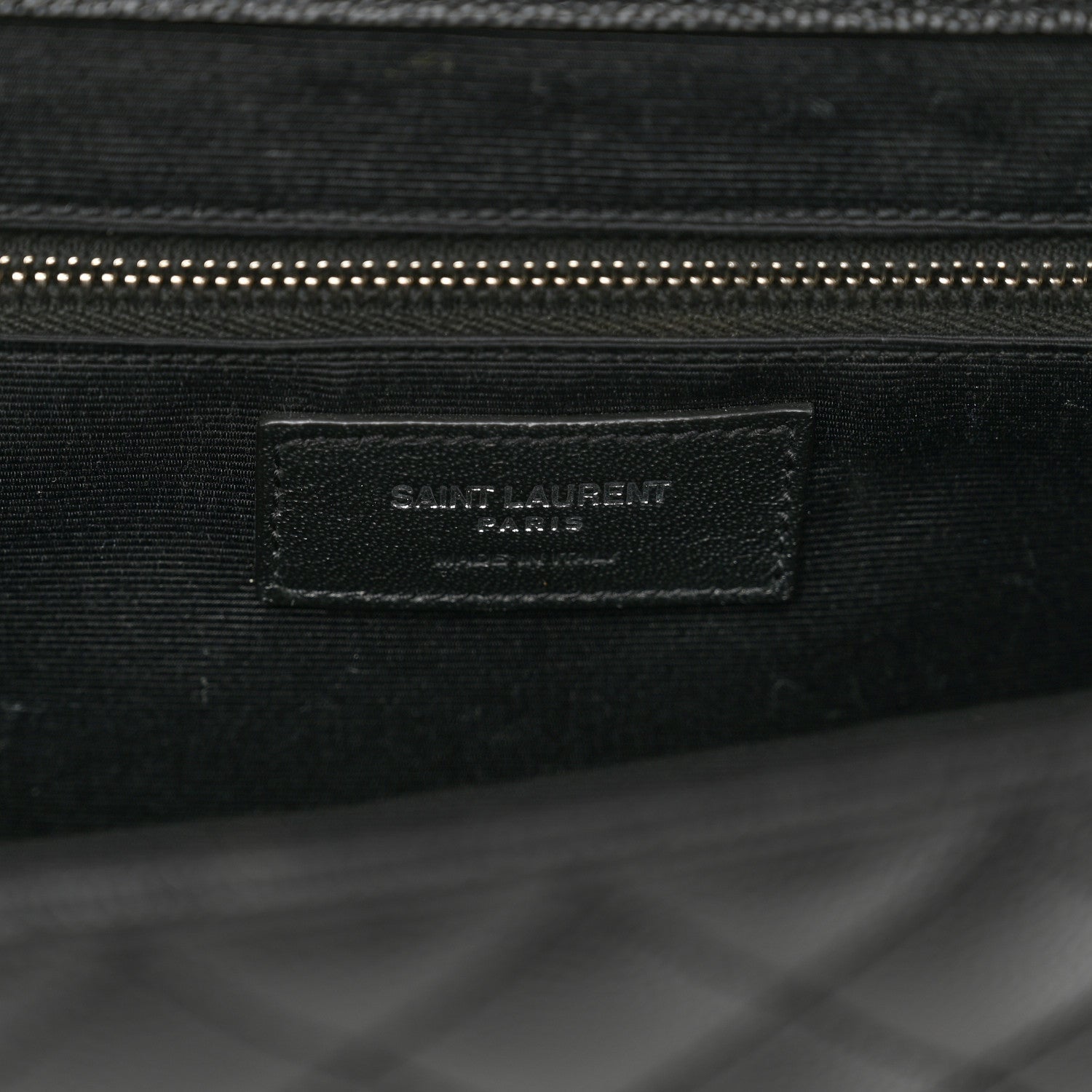 Saint Laurent Grain De Poudre Textured Mixed Matelasse Large Triquilt Monogram Satchel Black 8 of 10