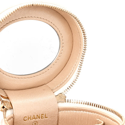 Chanel Lambskin Quilted Ruched Handle Vanity Case White 6 of 9
