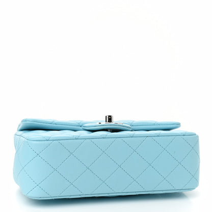 Chanel Lambskin Quilted Mini Rectangular Flap Neon Blue 4 of 9