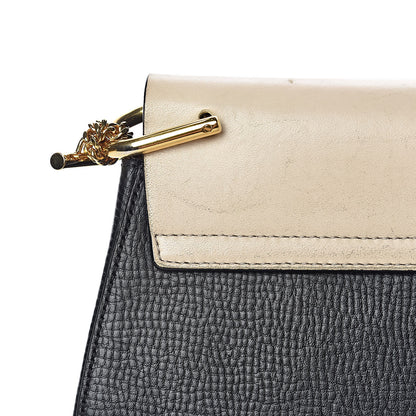 Chloe Grained Calfskin Lambskin Bi-Color Drew Shoulder Bag Black Powder Beige 12 of 18