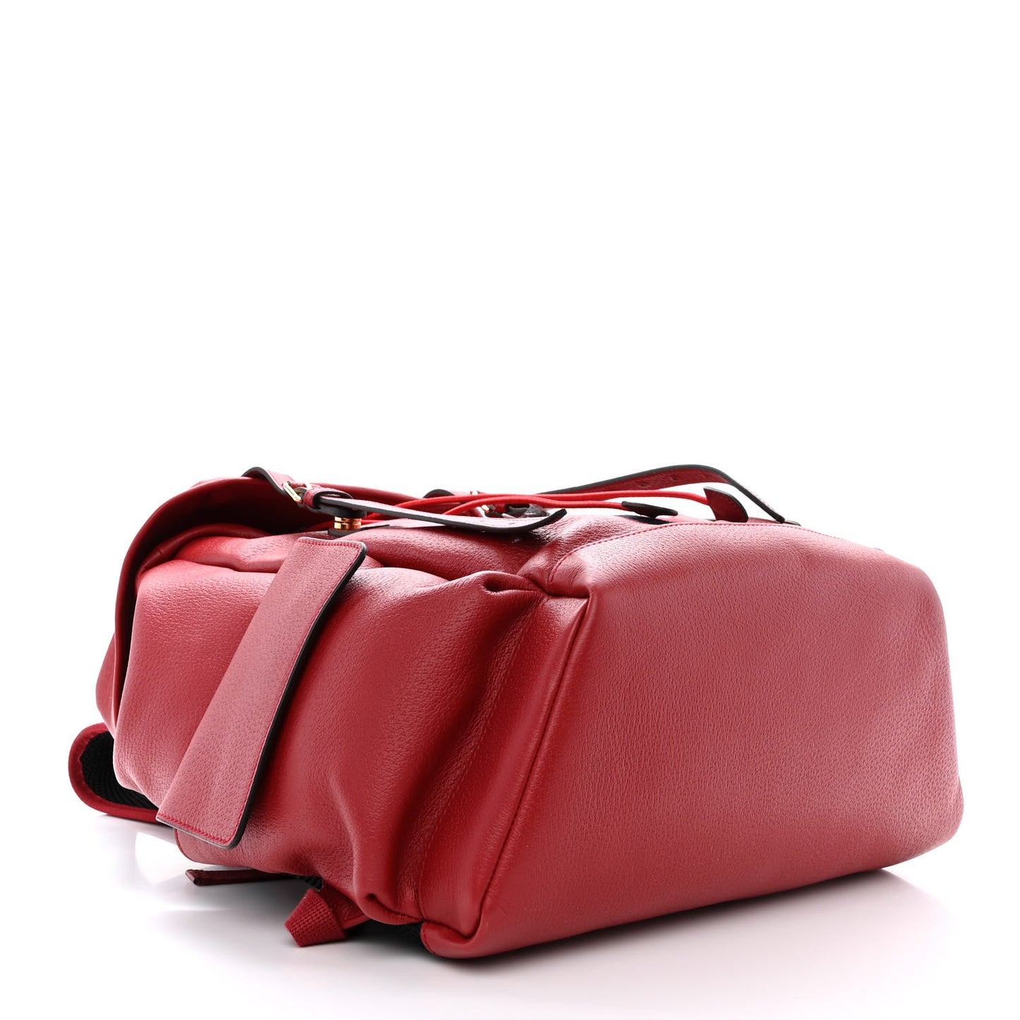 Grained Calfskin Medium Ophidia Double Buckle Backpack Red
