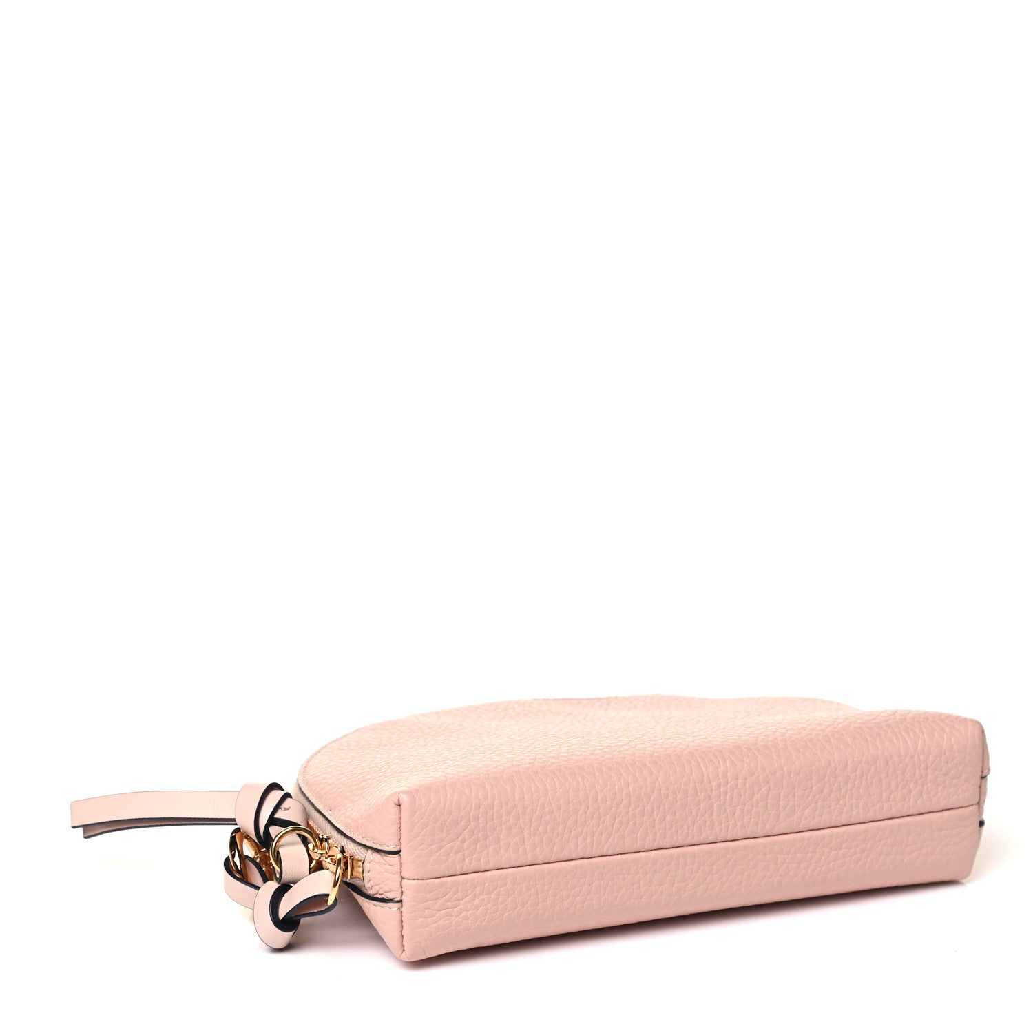 Chloe Calfskin Alphabet Round Cosmetic Case Blush Nude 3 of 4