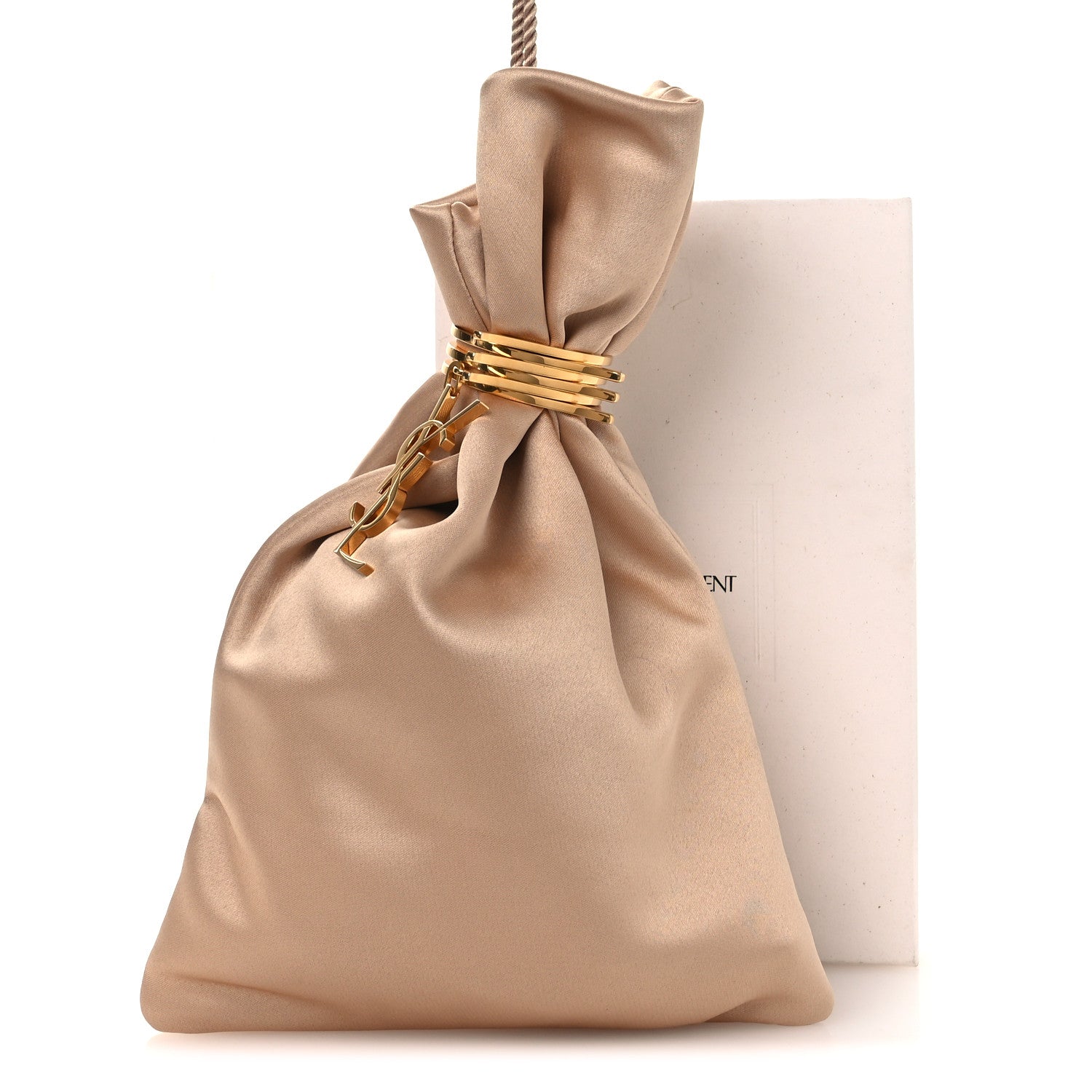 Saint Laurent Satin Evening Pouch Nude Baby Nude 11 of 11