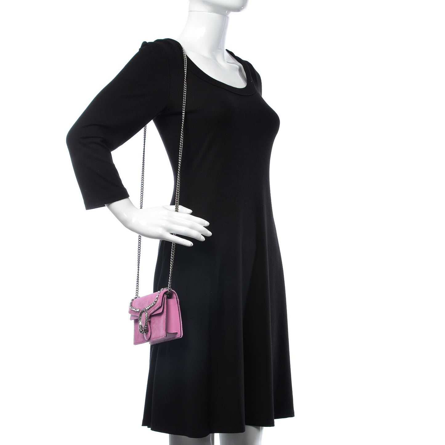 Velvet Crystal Super Mini Dionysus Shoulder Bag Malva
