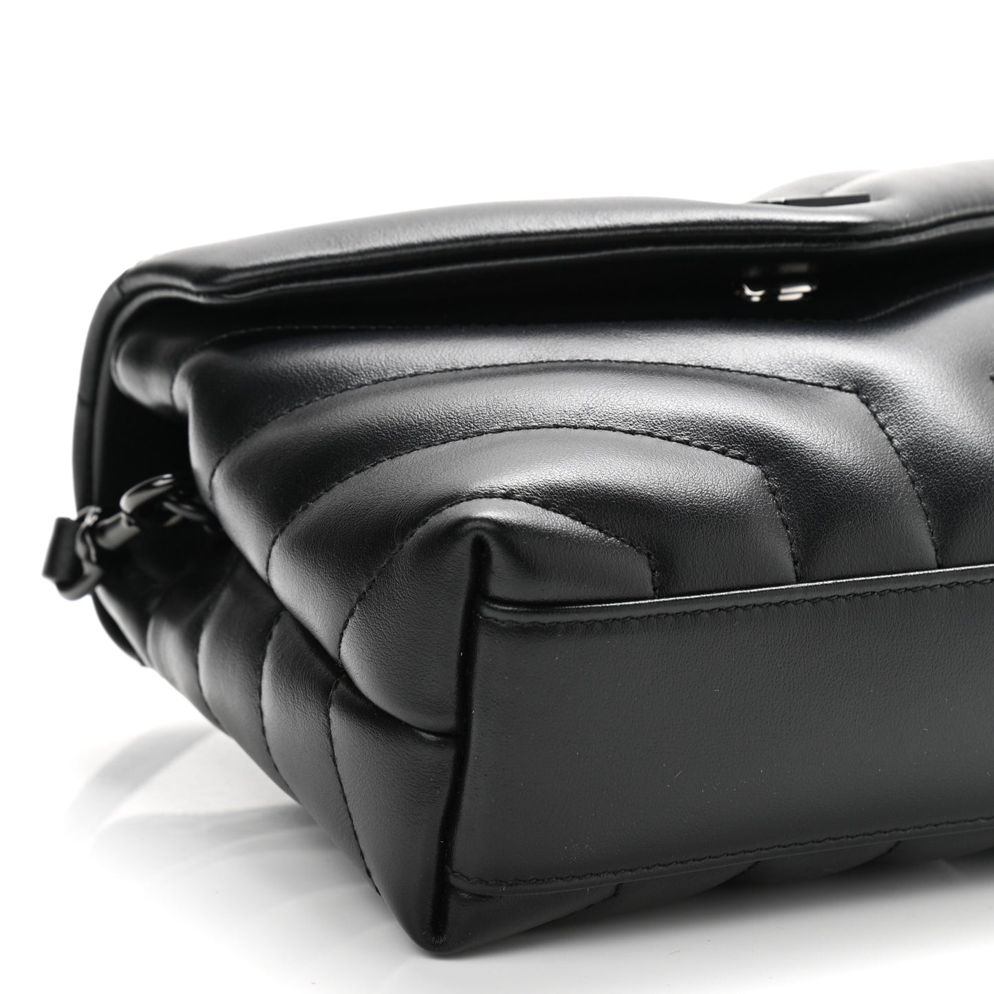 Calfskin Y Quilted Monogram Toy Loulou Crossbody Bag Black