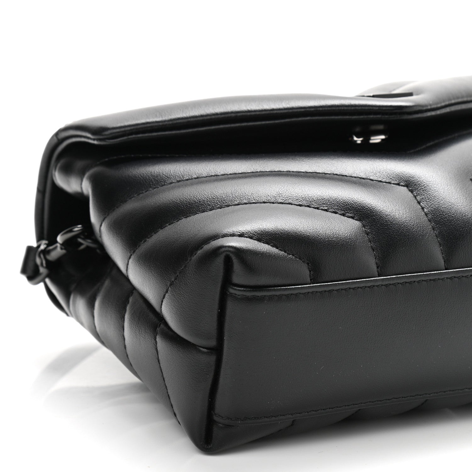 Saint Laurent Calfskin Y Quilted Monogram Toy Loulou Crossbody Bag Black 9 of 11